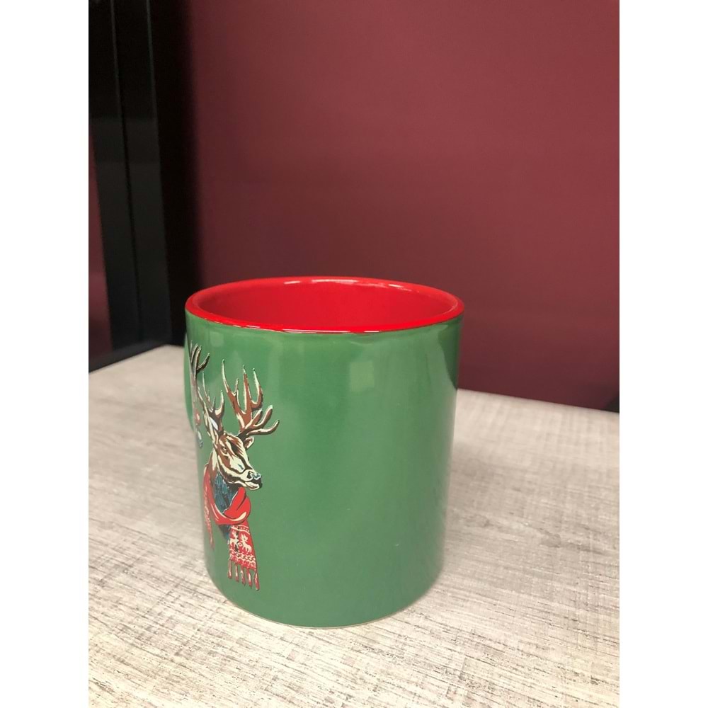 Yılbaşı Temalı Özel Tasarım Kupa Yeşil