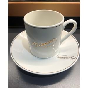 Atatürk İmzalı -Porselen 2'li Kahve Fincan Seti